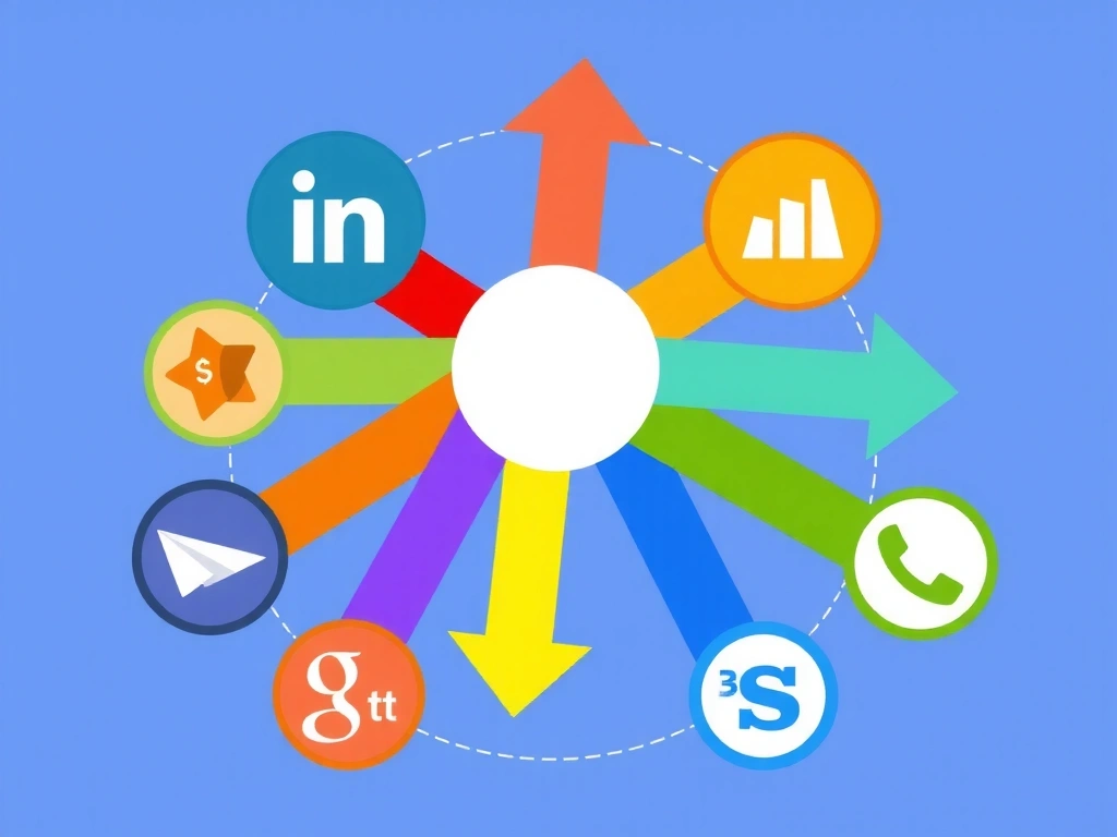 O ilustrație a unor săgeți care se îndreaptă către diferite site-uri web, simbolizând link-urile externe