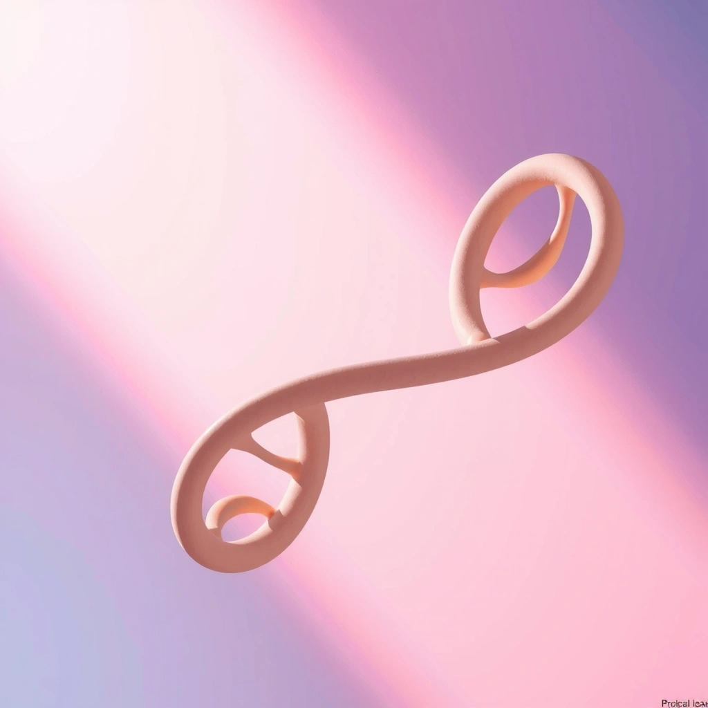 O ilustrație a unei spirale de colagen, reprezentând sinteza de colagen și sănătatea pielii.