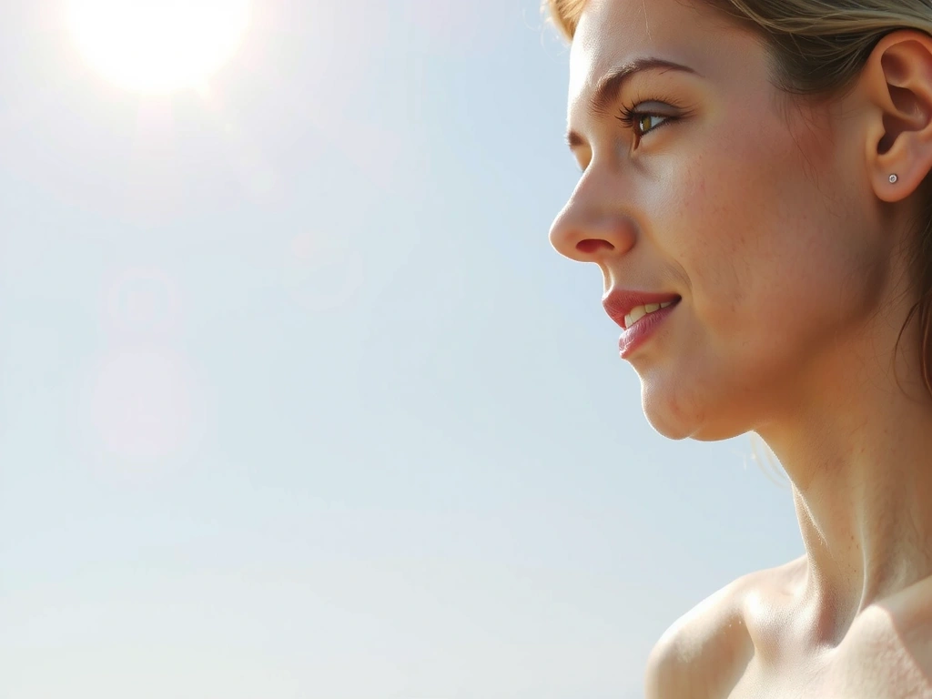 Raze de soare blânde pe piele, simbolizând sinteza naturală a Vitaminei D